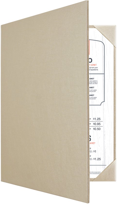Dossiers - Chemises de menu / Chemises de carte de menu - 2x A4 - Champagne Goud