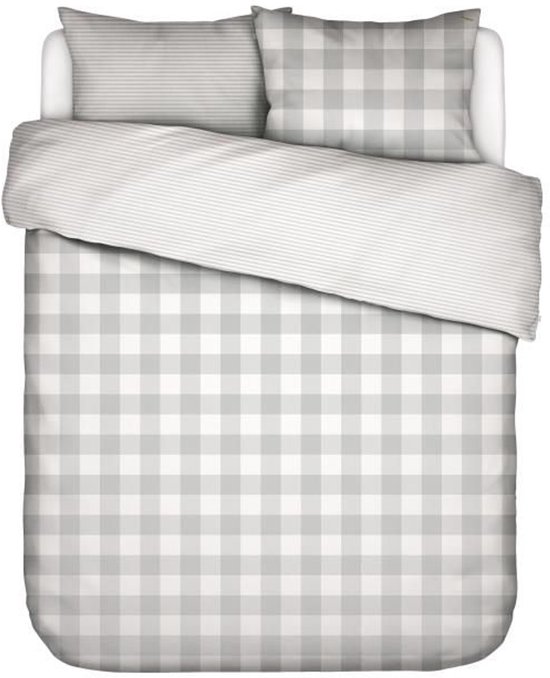 ESSENZA Housse de couette Chess Grijs - Simple - 140x200/220 cm