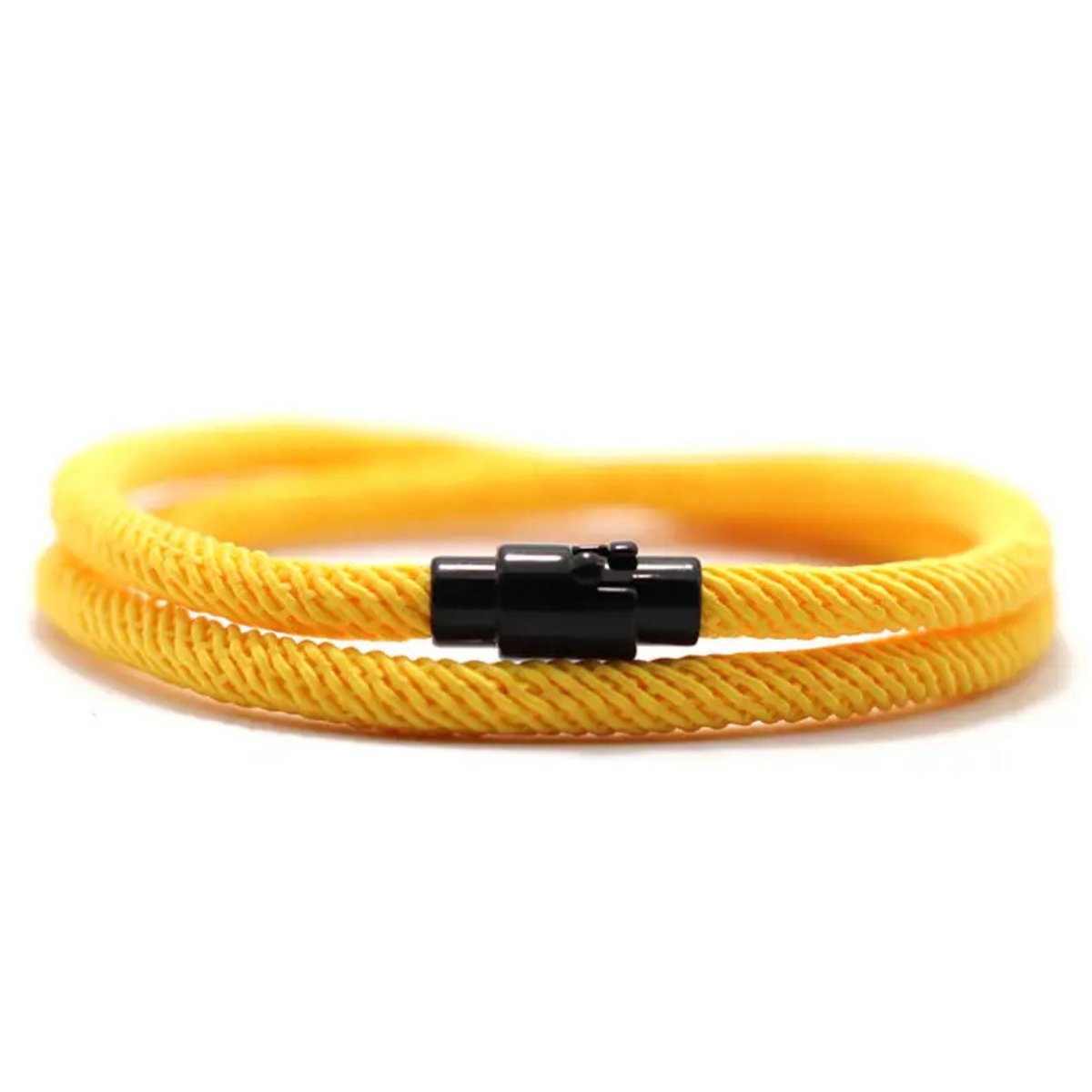 Nivard Armband - Staal - Nep Zilver - Heren - Geel 19cm