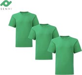 Senvi Kids 3 Pack T-Shirt Ronde Hals Maat: 140 - Kleur: Kelly Groen