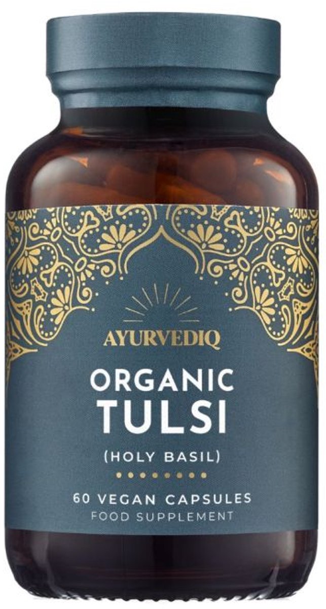 Tulsi / Holy Basil Capsules - Bio Organic - Vegan - Ayurvediq - Heilige Basilicum - Ocimum tenuiflorum - 60 stuks