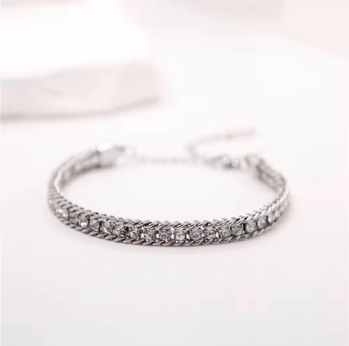 JP Family Jewelry - Tennis Armband - RVS - Wit Zilver - Kleurvast - Zirkonia - Verstelbaar 18-23 cm