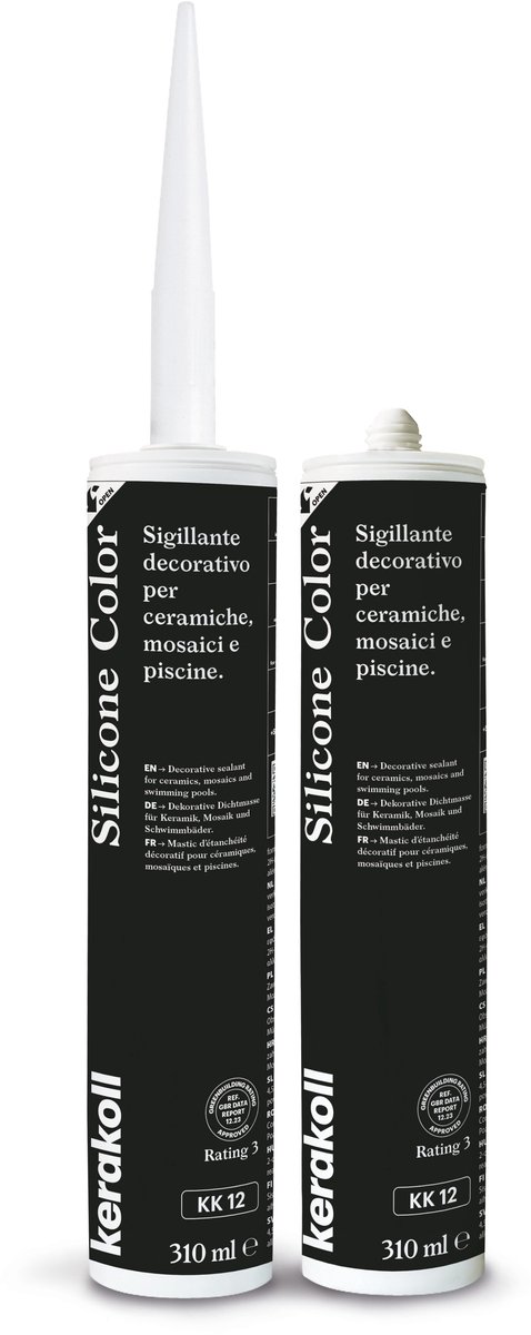 Kerakoll - Silicone Color - KK12 - Siliconenkit - Kleur 12 Zwart - Verkrijgbaar in 50 Kleuren - Greenbuild rating 3
