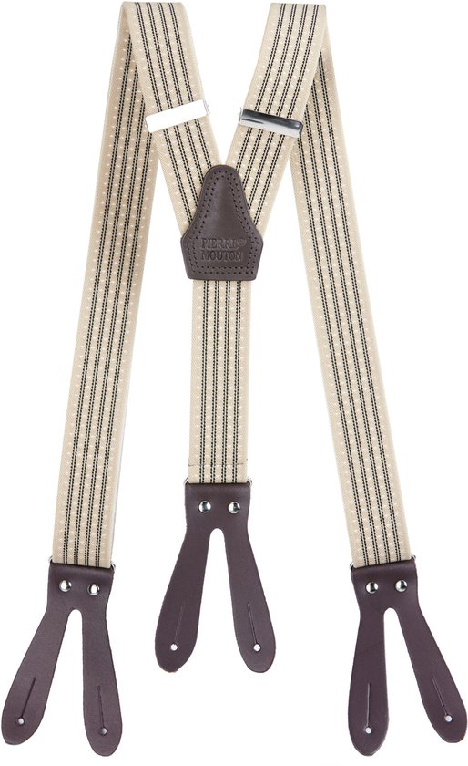 Pierre Mouton - Bretelles - Adultes - Orléans avec sangles - Beige - 140 cm - 35 mm - XL - XXL