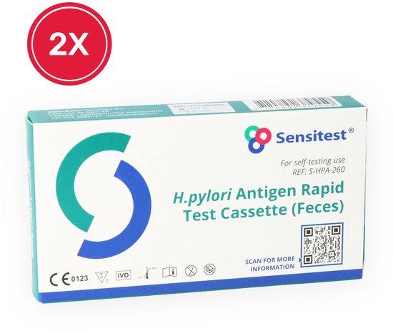 2 stuks H. Pylori Sneltest – Zelftest voor Maagklachten - Binnen 10 minuten resultaat - Eenvoudig thuis te gebruiken