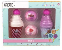Create it - Badset - Bruisballenset - Explosion Badset - Bodywash en Bodylotion - Luxe Set - In Vorm Van Ijsjes - BruisBallen - In Bad - Hoge Kwaliteit - Cadeau - Kinderfeestje - Leuk Om Te Geven - In Bad - Kinderbad Speelgoed - Jong en Oud
