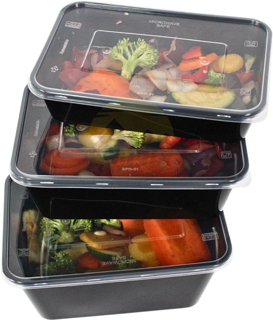 Magnetronbakjes met deksel - meal prep bakjes - stevig en flexibel - v – Goedkope Disposable