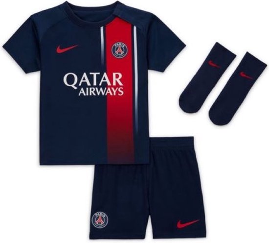 Foto: Nike paris saint germain baby ss home mini kit 2023 2024 donkerblauw maat 90 95 cm 24 36 m unisex