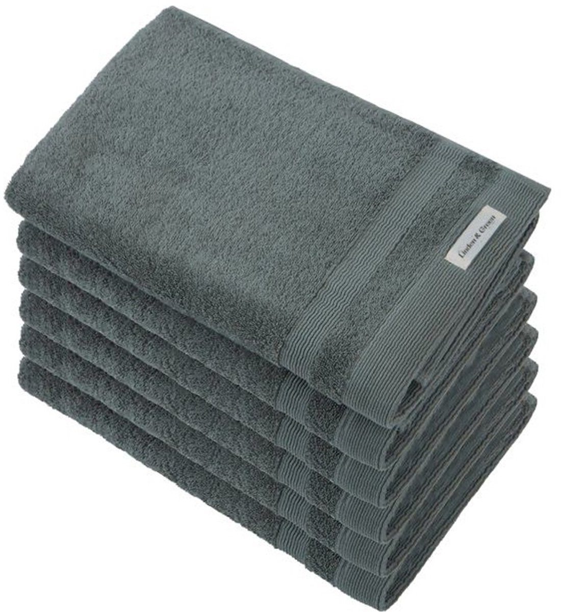 L&G - Badhanddoeken Set - 6 delig - 6 Badhanddoeken 70x140 cm - 100% Katoen - Army Green - Sauna Handdoek - Groen