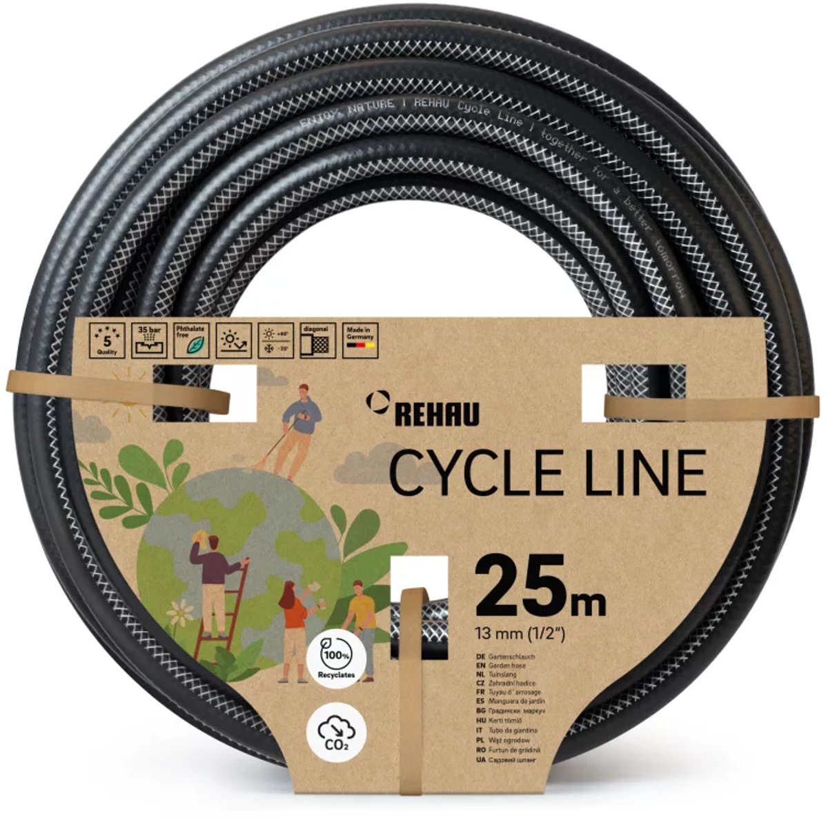 TUINSLANGSET Cycle 1/2" 25 meter Zwart