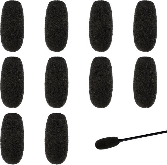 Foto: Famanu 10 stuks schuimmicrofoon voorruit reversheadset microfoon spons mini schuim cover schildbescherming voor verschillende headset microfoon