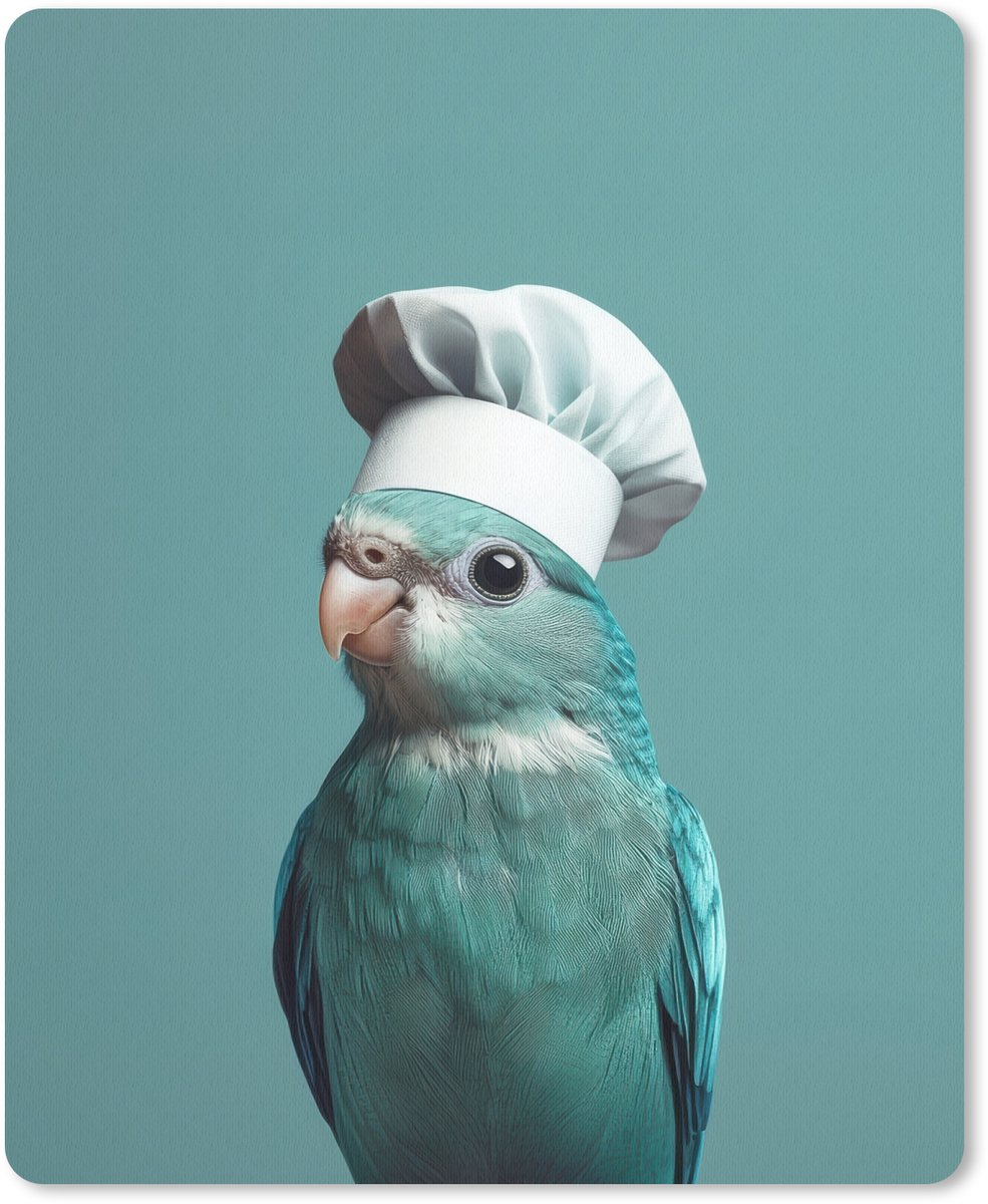 Muismat 19x23 cm - Mousepad Parkiet - Vogel - Koksmuts - Cute - Muismatten