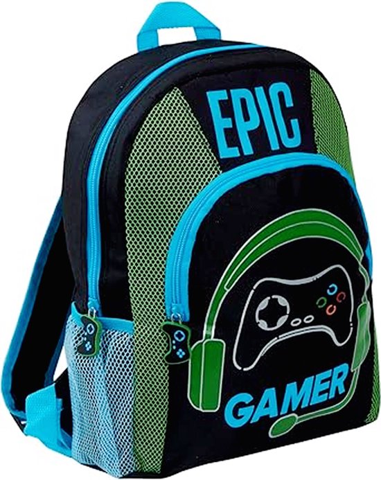 Foto: Epic gamer rugzak kinderen tieners volwassenen reizen school gaming tas rucksack met fleshouders
