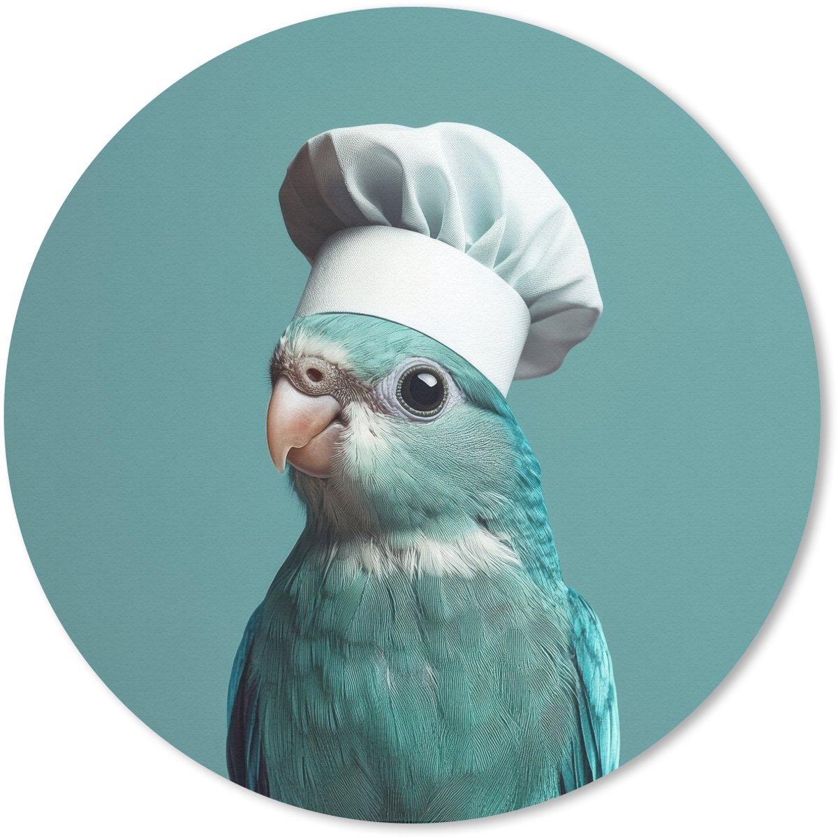 Muismat rond 30x30 cm - Mousepad Parkiet - Vogel - Koksmuts - Cute - Ronde muismatten