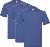 3 Pack - Fruit of The Loom - Shirts - Kids - Ronde Hals - Maat 104 - Retro Heather Royal