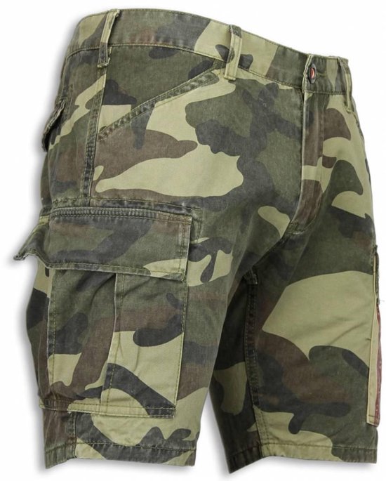 Korte Broeken Heren - Slim Fit Camouflage Shorts - Licht Groen | bol