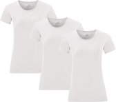 Senvi Dames t-shirt ronde hals 3-pack wit - Maat XS