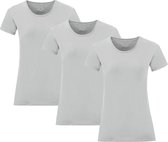 Senvi Dames t-shirt ronde hals 3-pack - Licht Grijs - Maat XS