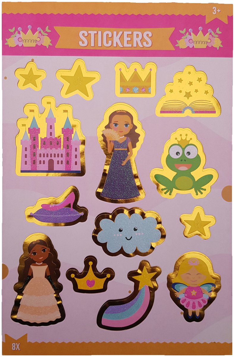 Stickerboek met glitters "Prinsesje"