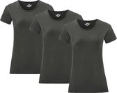 Senvi Dames t-shirt ronde hals 3-pack - Antraciet - Maat XS