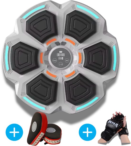 Foto: Xultro boksmachine boksing machine boxing target boksballen bokszakken inclusief bokshandschoenen bokspadjes bluetooth muziek boksen en trainen bokspaal volwassenen kinderen ouderen