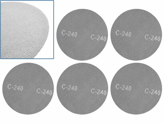 Grille de ponçage Velcro GEKO 225 mm P240 - Set de 5 - Pour ponçage à sec - Longue durée de vie