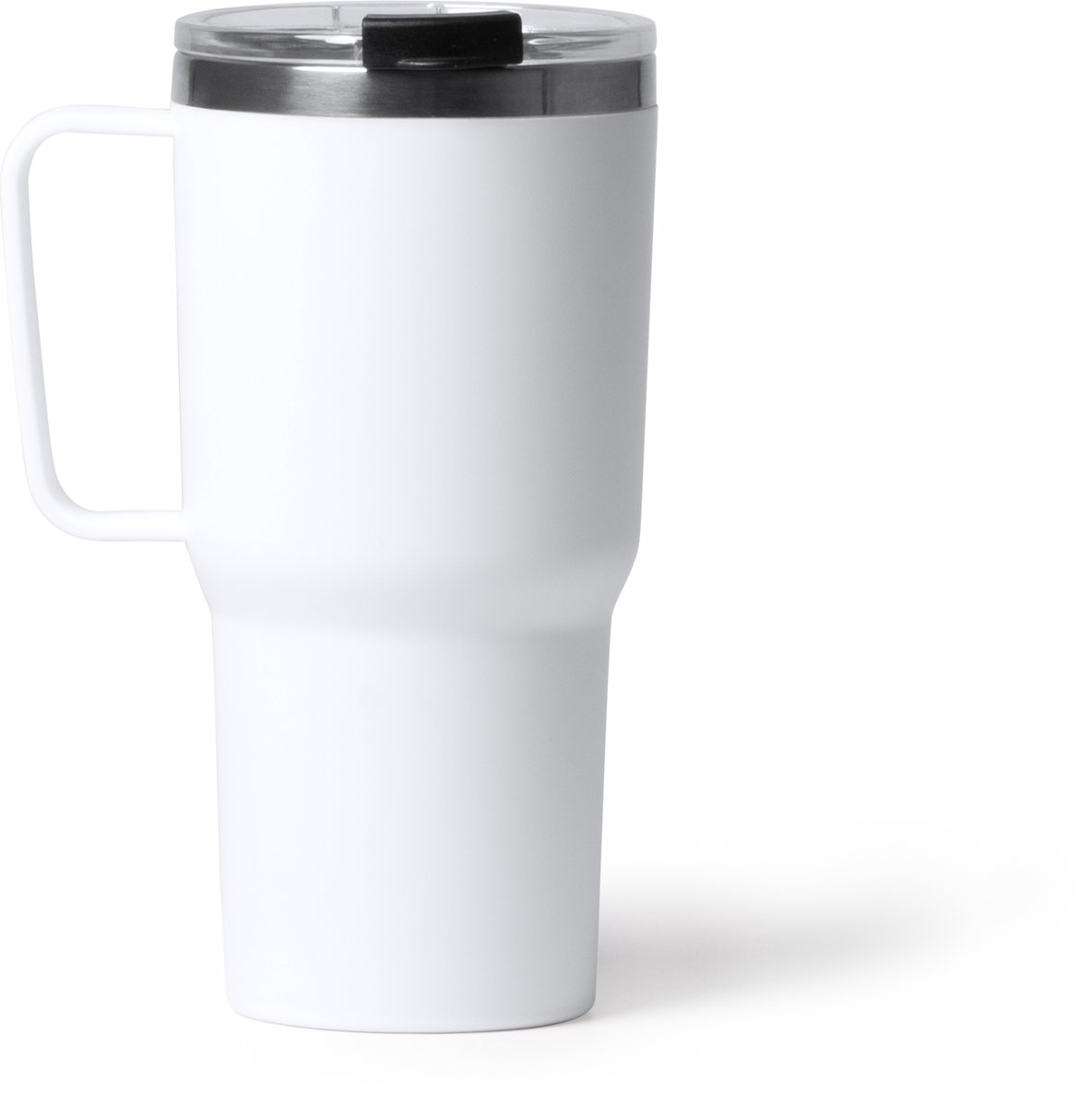 Kencher Thermos beker to go 1589 - Wit - 600 ML - Thermosbeker met Handvat - Travel cup - Mug to go - Thermosbeker - Drinkbeker to go - Thermosfles - dubbelwandige vacuüm geïsoleerde koffiebeker - Thee - Koffie