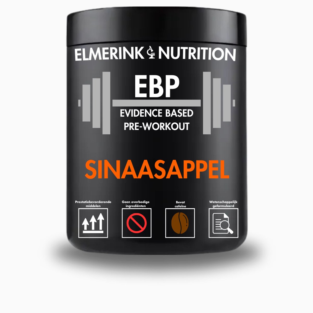EBP Pre-Workout met Cafeïne – Sinaasappelsmaak – 60 Doseringen – Hooggedoseerd Supplement voor Krachttraining – Wetenschappelijk Onderbouwd – Elmerink Nutrition