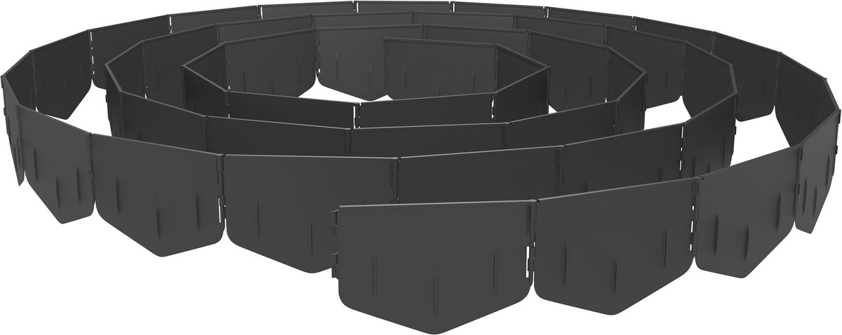 Aufun Flexibele Gazonrand Kunststof Borderrand , Hoogte 14 cm Onzichtbare Gazonrand - Eenvoudig te Installeren - Stalbedrand Bedrand Tuinbestrating Rand, 10 Meter, 50 Stuks, Zwart
