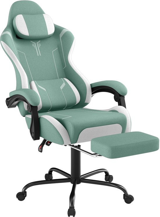 NAIZY Gamingstoel met Massagefunctie en Voetensteun Groen - €83,99
