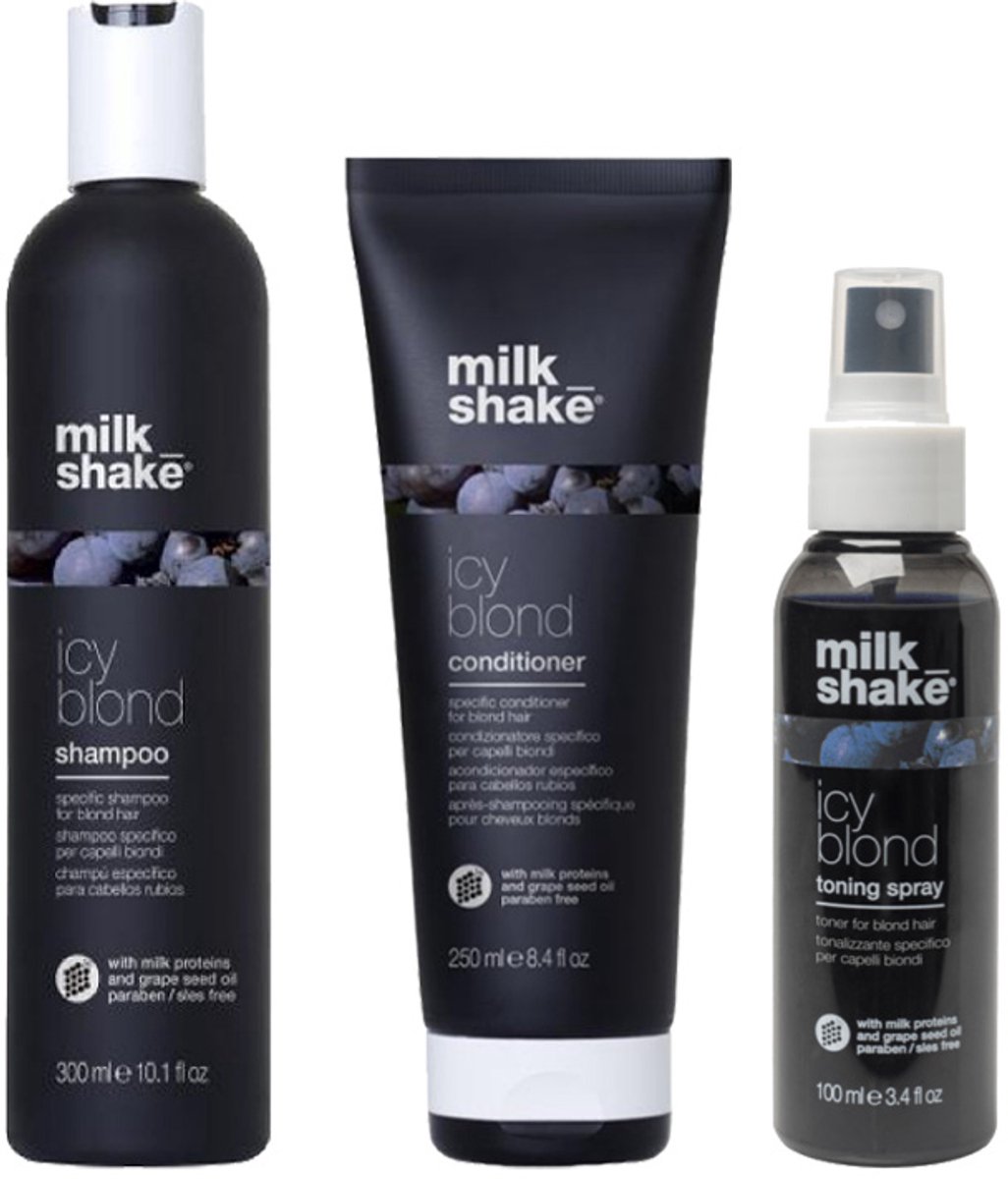 Milk_Shake Icy Blond Shampoo 300ml + Conditioner 250ml + Toning Spray 100ml