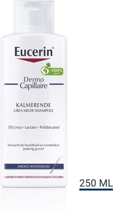 Eucerin DermoCapillaire Kalmerende Milde Shampoo met Urea - Ureum Hoofdhuidbehandeling - Voorkomt Jeukende Hoofdhuid - Parfum Vrij- 250 ml