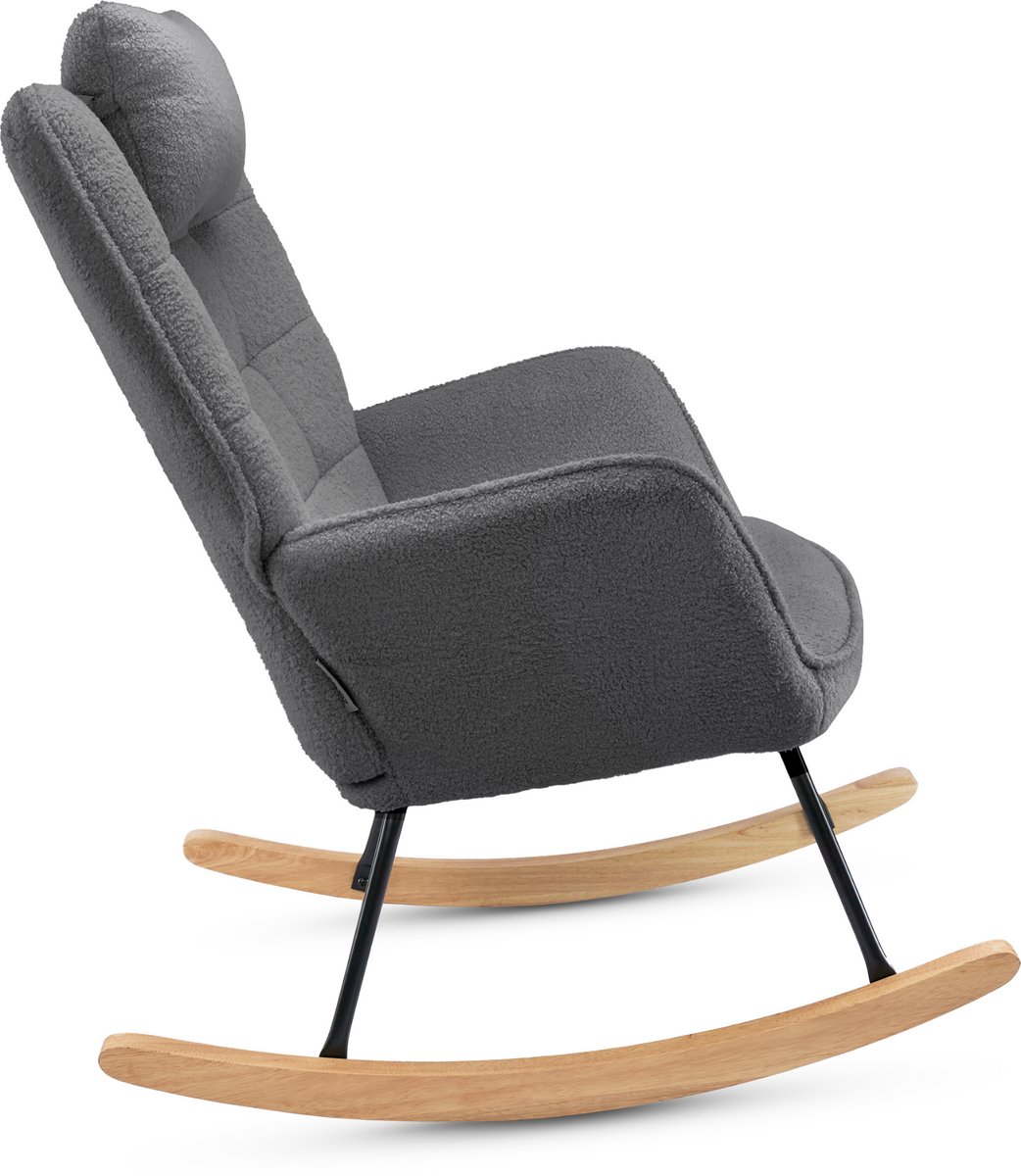 Schommelstoel - Stoelen - Meubels - Fauteuil - Grijs - 92 cm x 71 cm x 101 cm — afbeelding 12
