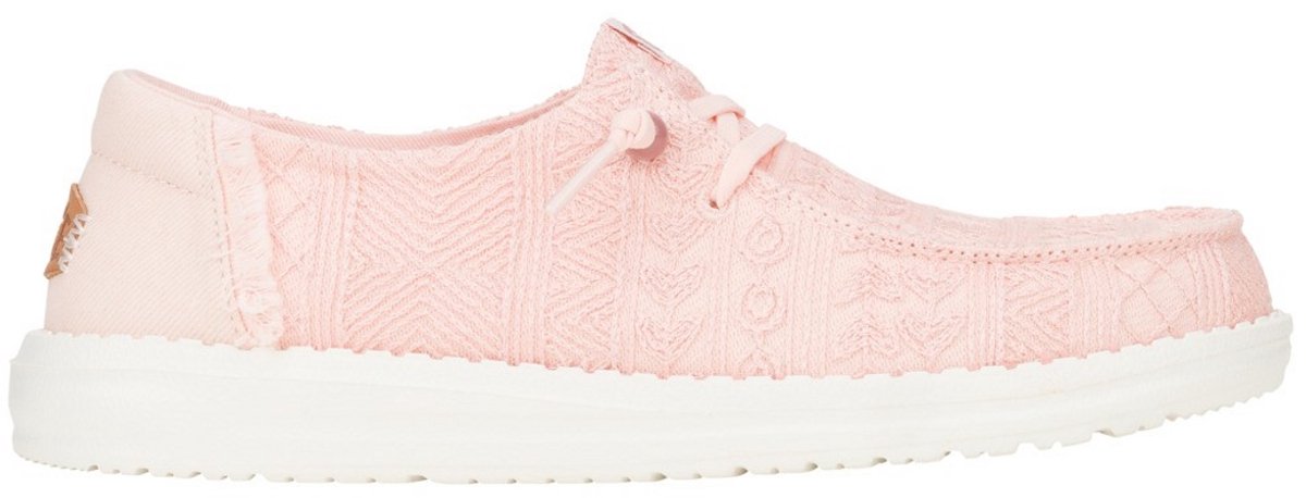 Hey Dude Wendy Crochet Lace - Mokassins - Pale Pink - Systeem Easy-on - Elastsiche Veters