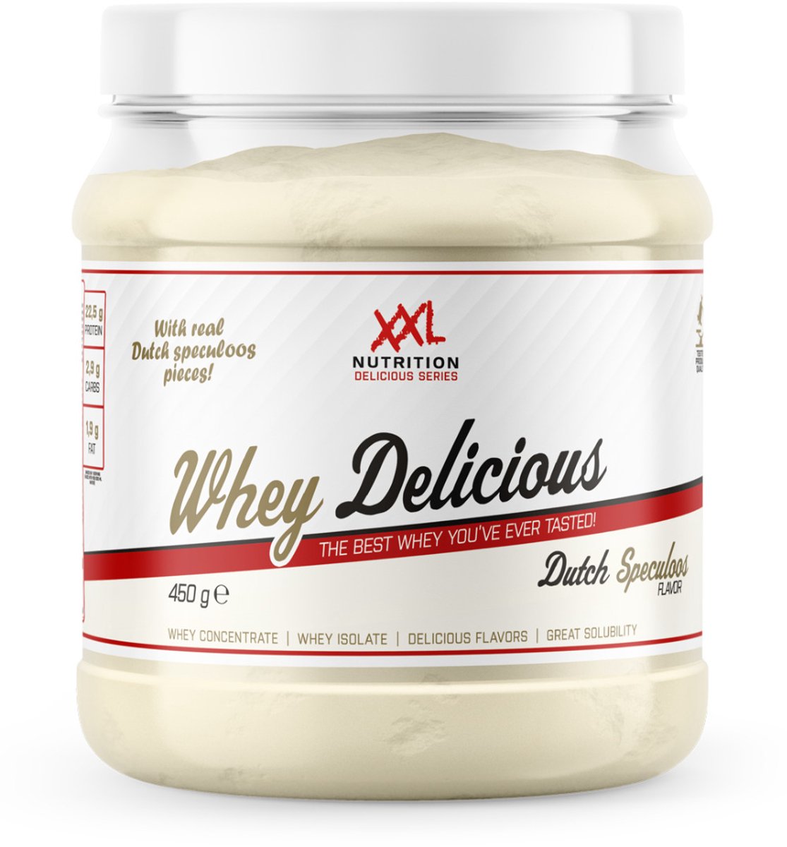Goedkoopste XXL Nutrition - Whey Delicious - 80 Eiwit - Speculaas - Wei Eiwitpoeder met BCAA & Glutamine, Proteine Poeder, Eiwit shake, Whey Protein - Diverse Smaken - 450 gram (15 shakes