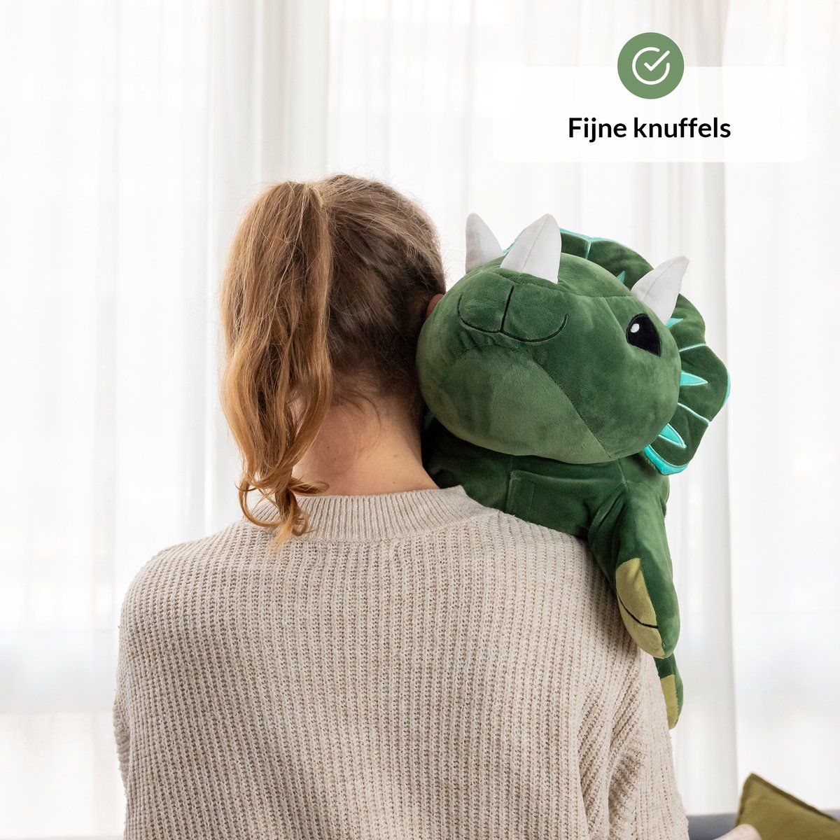 Verzwaringsknuffel Dino 2,3 KG - Weighted Stuffed Animal - Dinosaurus Verzwaringsknuffel Volwassenen -Verzwarings Knuffel - Antistress Knuffel - Verzwaringsknuffel Kind Therapeutisch Speelgoed, Machinewasbaar - Ideaal voor Stressverlichting en Focus — afbeelding 2