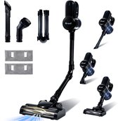 Bol.com Saaf G80 Steelstofzuiger met Dweilfunctie - 8-delige set met Buigbare Steel - 22Kpa - Stofzuiger zonder Zak - 150W - Dra... aanbieding