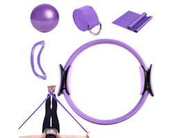 Kraftverdia® - Pilates Ring - Weerstandsbanden - Pilates bal - Yoga ring set - Accessoires voor Thuisgymnastiek - Ideaal voor fitness en flexibiliteitsoefeningen - Complete Lichaamsverstevigingsset