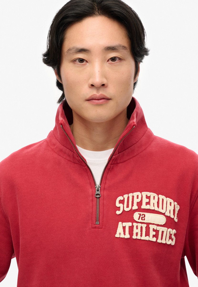 Superdry Vintage Athletic sweatshirt met halve ritssluiting Heren Truien Rood