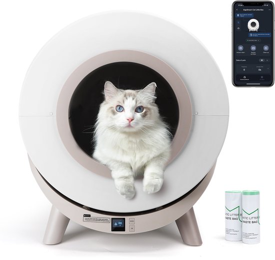 Nobleza SL01 - Automatische Kattenbak XXL - 80L - Zelfreinigende Kattenbak - Electrische Kattenbak - Incl. App