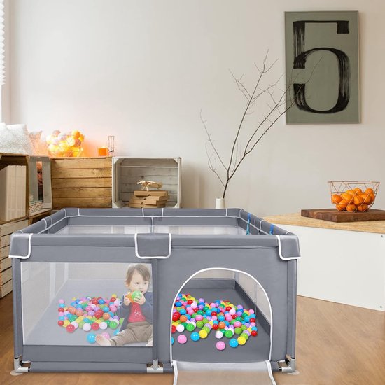 NAIZY Babybox, XL, grijs, afsluitrooster met antislip basis en ademend