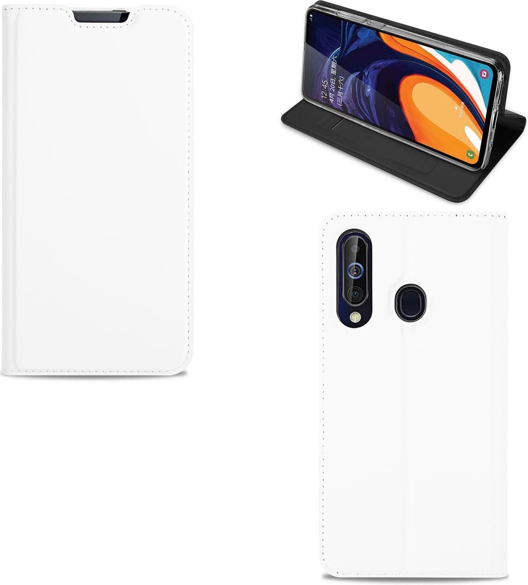 Samsung Galaxy A60 Hoesje Wit met Standaard