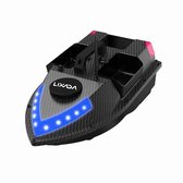 Bateau amorceur télécommandé GPS, capacité de charge de 2 kg, portée de 600 m, mémoire de 99 emplacements, 3 compartiments + sac de transport, veilleuse LED 7 couleurs, batterie 12 000 mAh, Look carbone D20 - Zwart