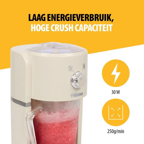 Tristar KD-7310 - Ijscrusher Slushy maker - 30W - 1,1 Liter - Creme wit van Tristar — afbeelding 4