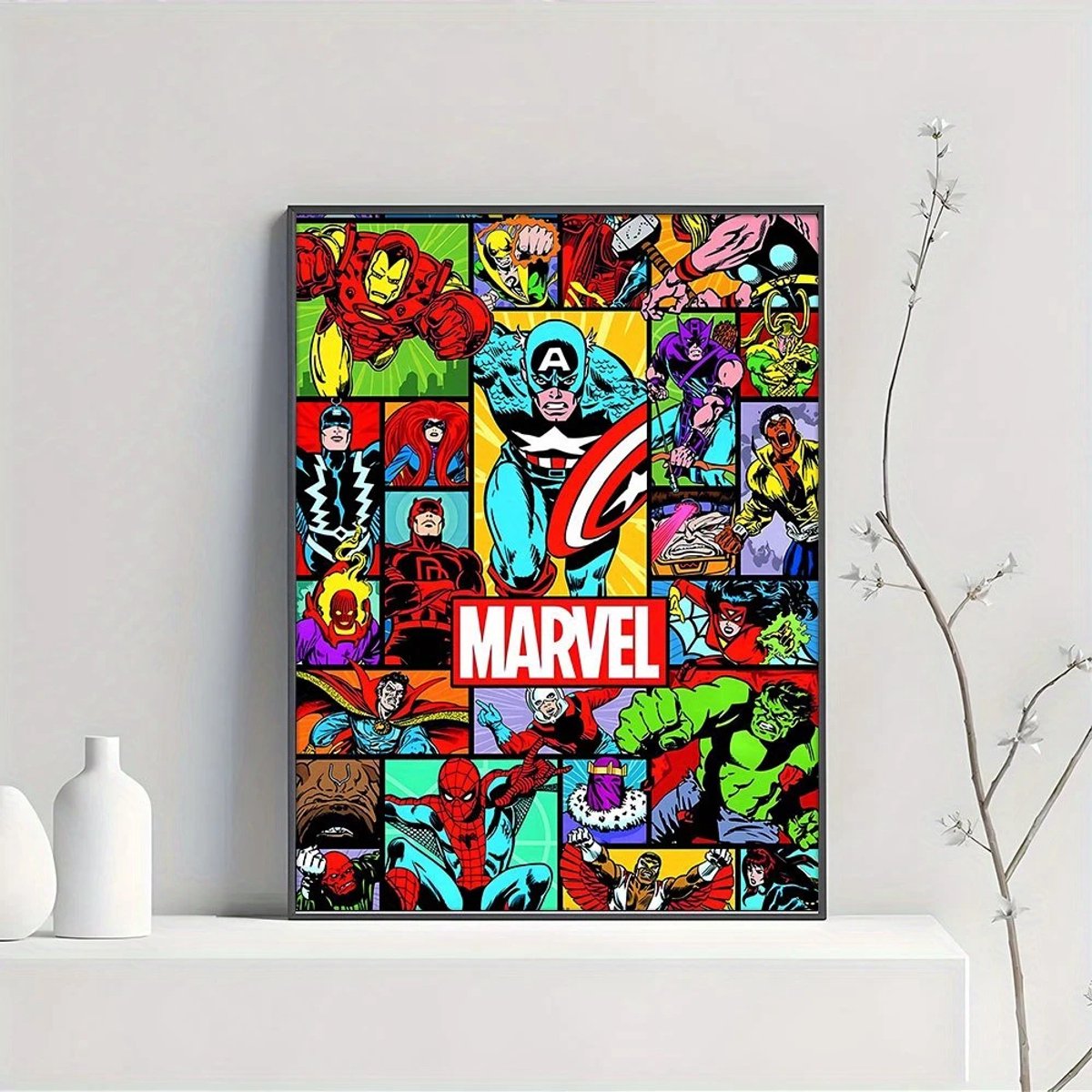 Canvas poster - Superheld poster - Retro comic stijl - Vintage stripboek art - Jongenskamer decoratie - Muurposter - Zonder lijst - Trendy - 40x60 cm