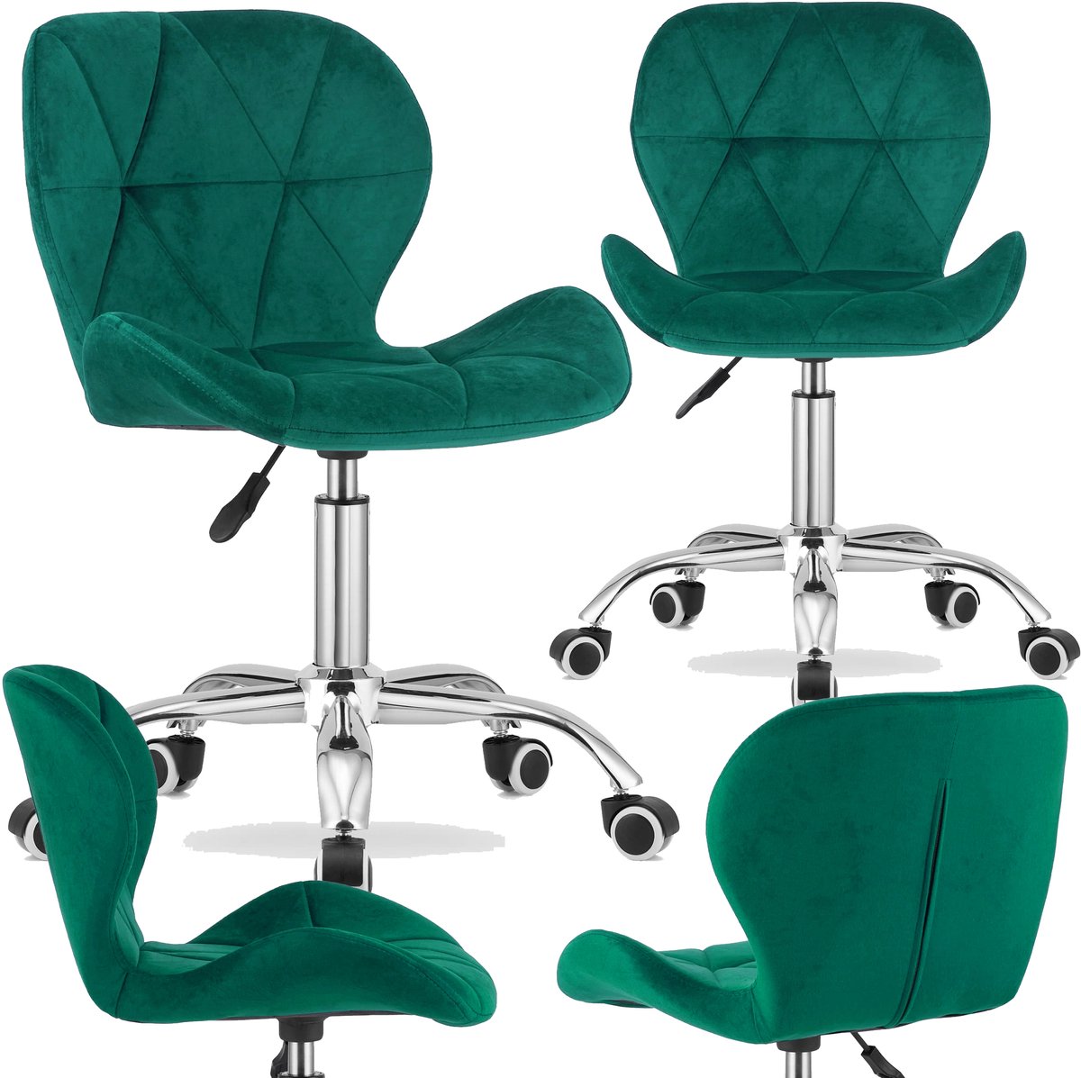 Draaistoel RIVELLO VELVET DONKERGROEN