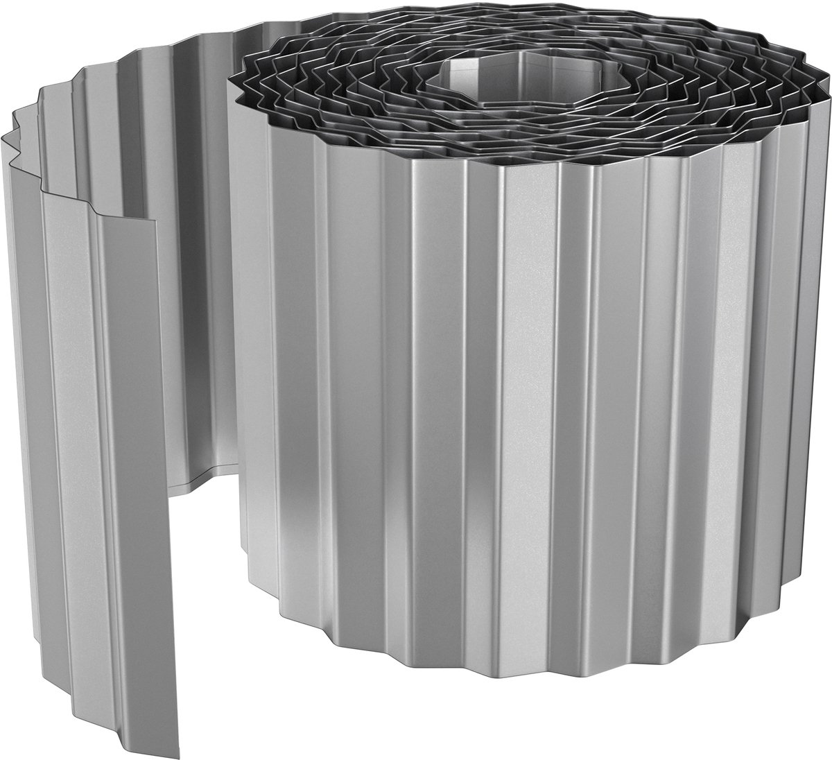 Aufun 5M Metaal Gazonrand Verzinkt Bloembedbegrenzing Borderrand, Ideaal Voor Gazonbegrenzing, Flexibele Borderrand Voor Tuinliefhebbers, 15 cm Hoog, Zilver