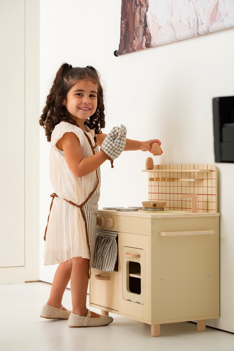 Buxibo Houten Speelgoedkeuken - Kinderkeuken Inclusief Accessoires en Keukengerei - Speelkeuken — afbeelding 3
