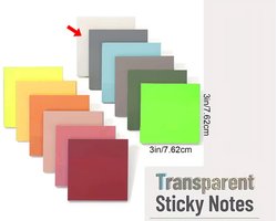 Transparante plaknotities - 50 vellen - Frosted Cloud - PET veelkleurig voor bladwijzers - studeren - kantoor - schoolplanner Memo