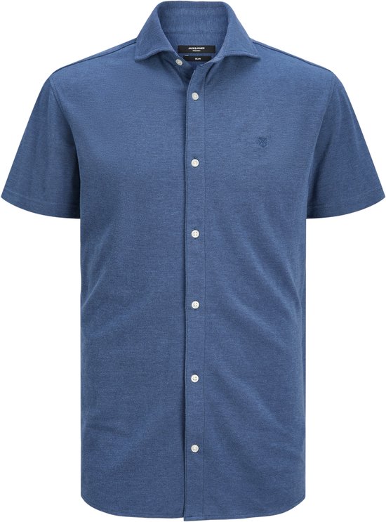 JACK&JONES JPRBLALANCE PIQUE S/S SHIRT SMU Heren Overhemd - Chambray Blue